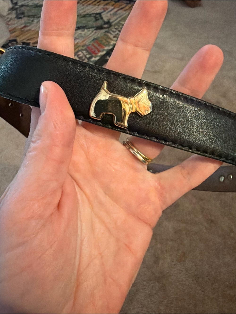 Vintage Dog Black and Gold terrier belt - Picture 5 of 12